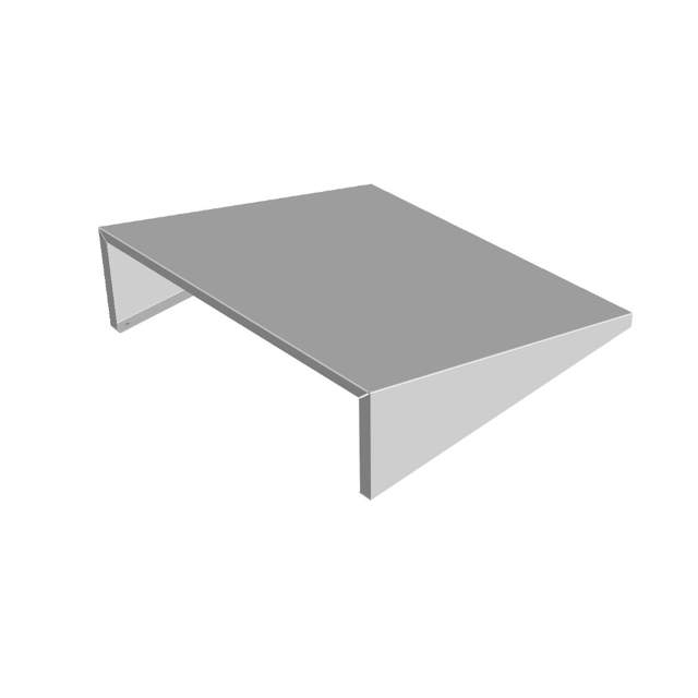 Topplade, regnhætte 500 x 503 x 159mm OD