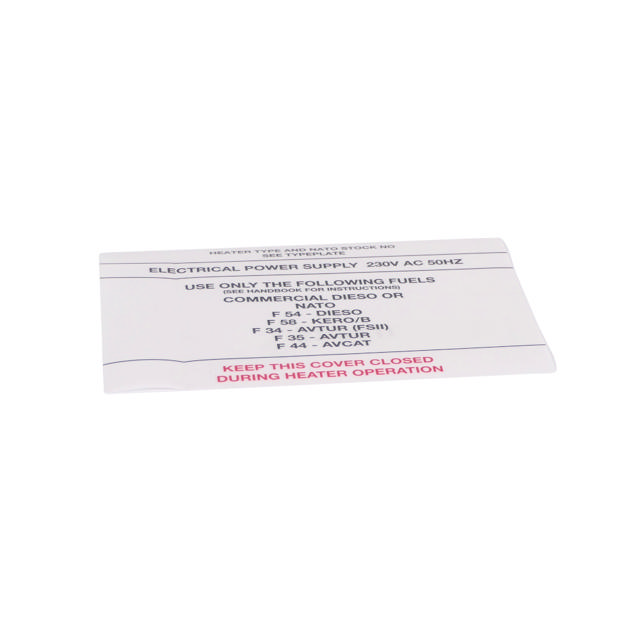 Plastikaufkleber, Schild, Brennstoff VA-M (EN)
