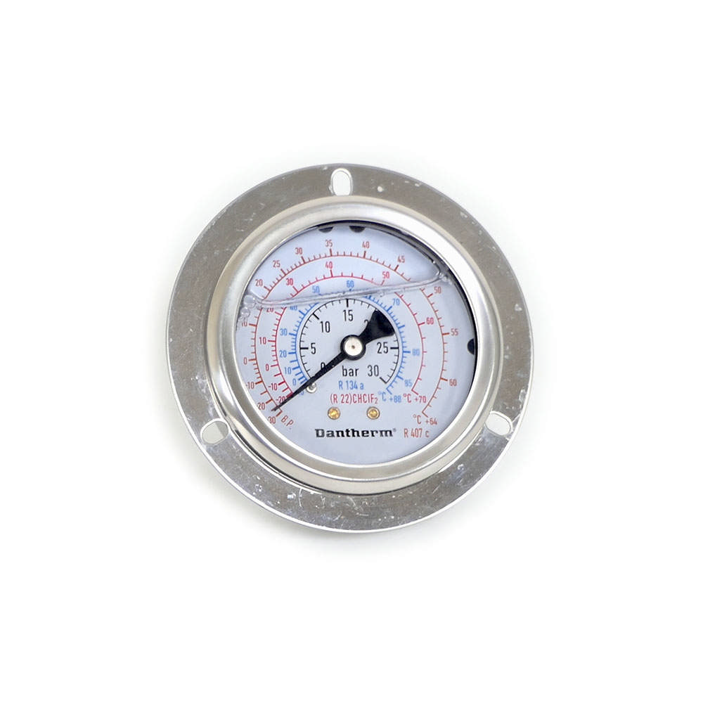 Hochdruckmanometer mit Dantherm-Logo